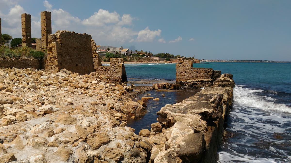 Marina Vecchia Beach in Avola, Eloro District
